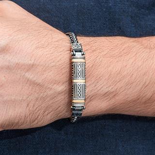 Yeni Tasarım Elişi 925 Ayar Gümüş Erkek Bileklik