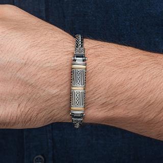 Yeni Tasarım Elişi 925 Ayar Gümüş Erkek Bileklik