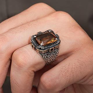 Zultanit Taşlı 925 Ayar Erkek Gümüş Yüzük