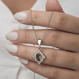 Zultanit Taşlı Baget Gümüş Bayan Takı Seti