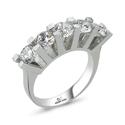Gümüş Swarovski zirconia Beştaş Yüzük