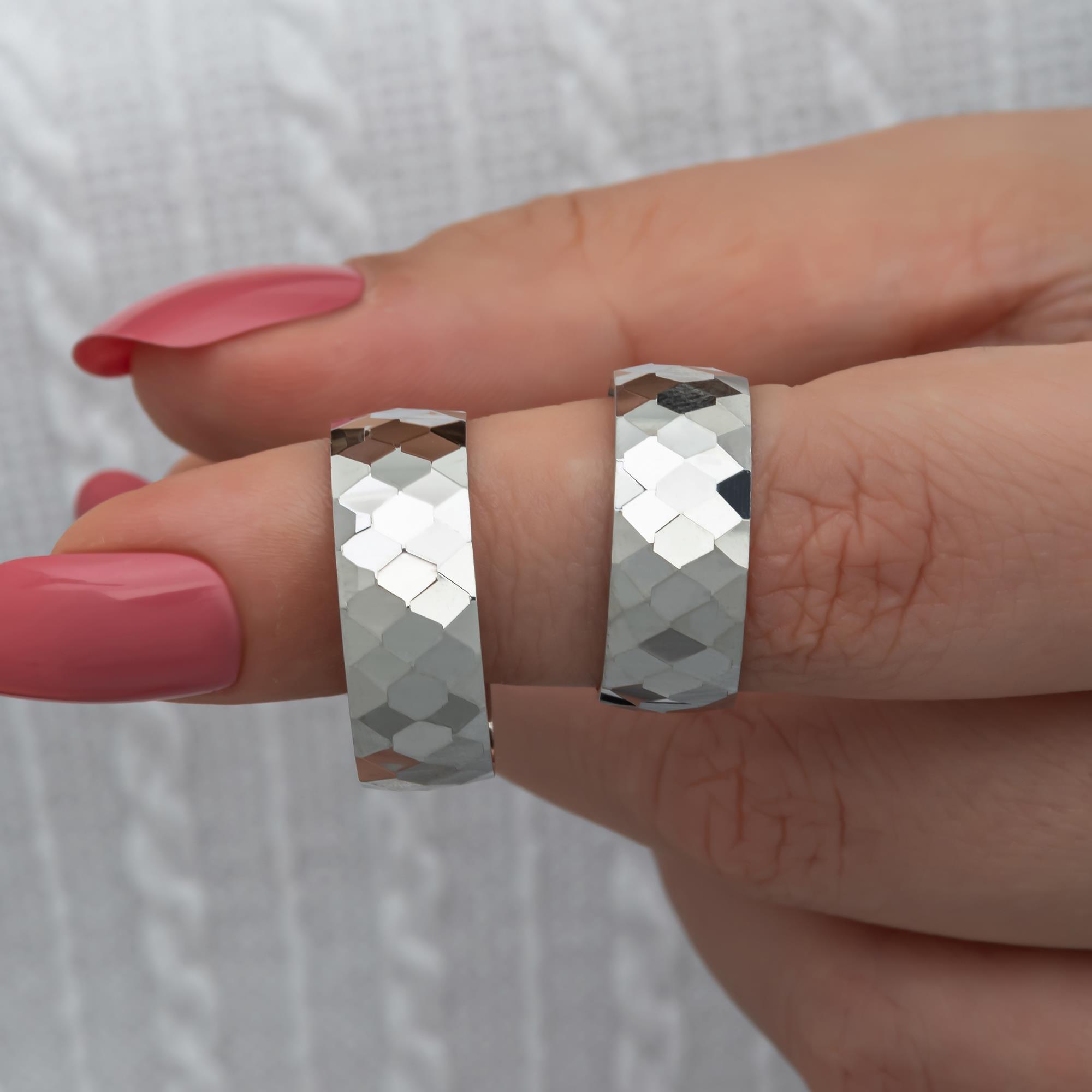 Kristal Model Çift 925 Gümüş Alyans Yüzük