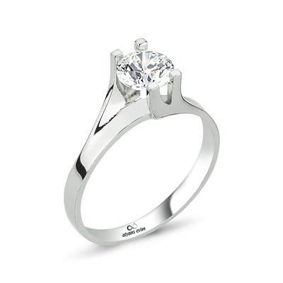Swarovski Taşlı Gümüş Tektaş Yüzük