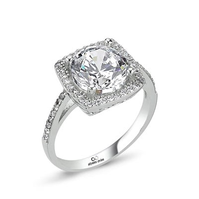 Yeni Tasarım Swarovski Taşlı Gümüş Yüzük