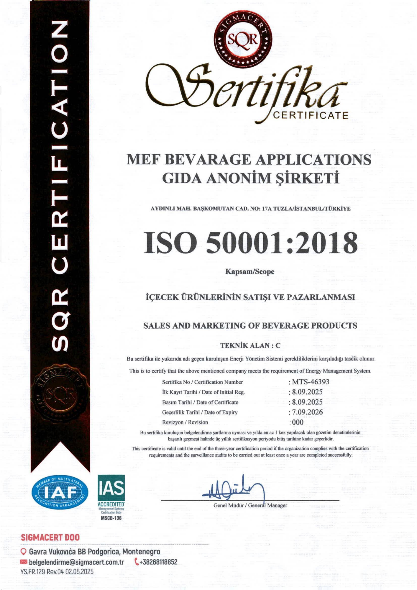 ISO 50001 Enerji Yönetim Sistemi
