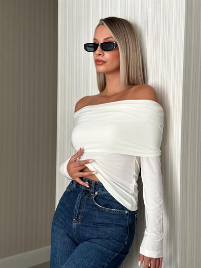 BEYAZ MADONNA YAKA BODY