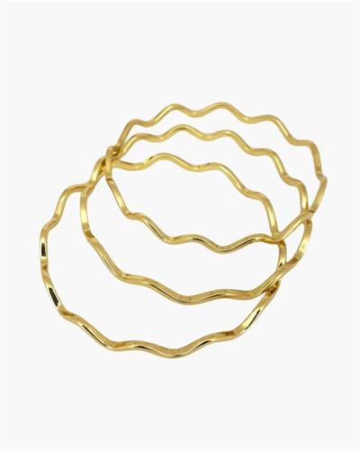 3lü Gold Renk Zigzag Ajda Bilezik
