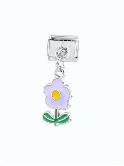 Çiçek Figürlü Sallantılı Nomination Charm