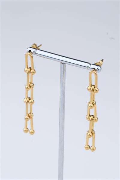 Gold Renk Sallantılı Çelik Küpe / Model 129