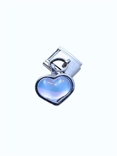 Mavi Kalp Figürlü Sallantılı Nomination Charm
