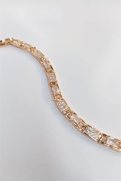 Zirkon Taşlı Gold Renk Xuping Bileklik