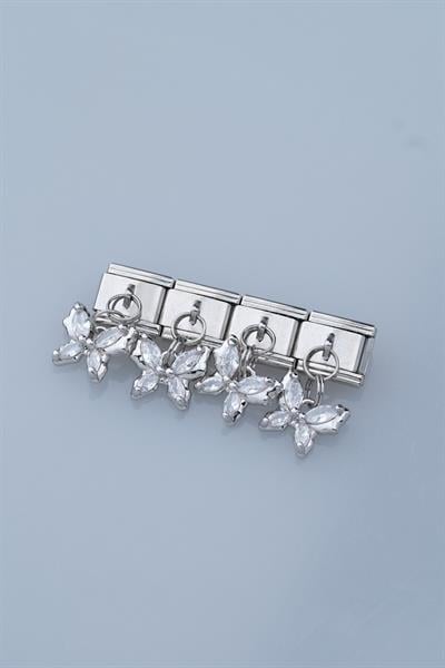 Zirkon Taşlı Kelebek Figürlü Sallantılı Nomination Charm