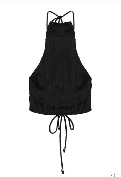 theyelizatelierSİYAH PLİSELİ CROP BLUZ