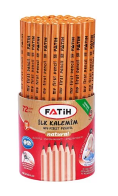 FATİH JUMBO ÜÇGEN BAŞLANGIÇ KALEMİ NATURAL 72'Lİ