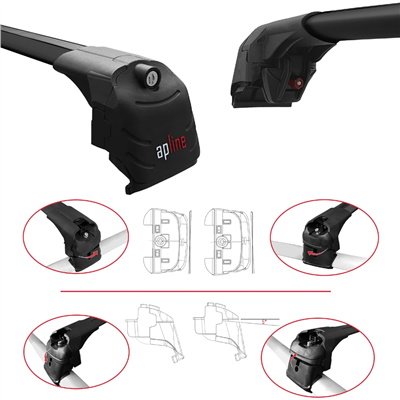 Ap Line ACE-2 221 V2 Siyah Rifter /Berlingo/Combo/Doblo/Proace Ara Atkı Anahtarlı (Yapışık Araçlar)