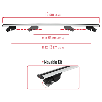Ap Line H01-117S Gri Hook Ara Atkı Anahtarlı 118 cm (Yapışık Araçlar)