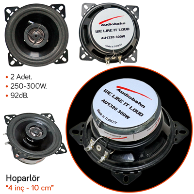 Audiobahn Hoparlör 10 cm - 4 inç 250W A1020H