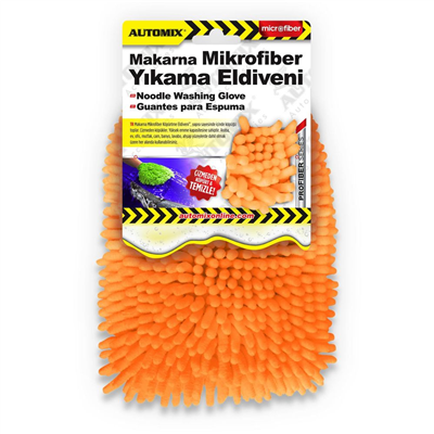 Automix Mikrofiber Yıkama Eldiveni Makarna-Püskül 39848