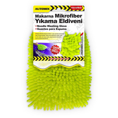 Automix Mikrofiber Yıkama Eldiveni Makarna-Püskül 39848