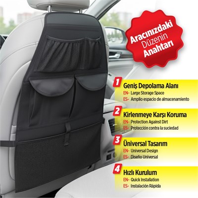Automix Premium Koltuk Arkası Organizer Siyah 44990