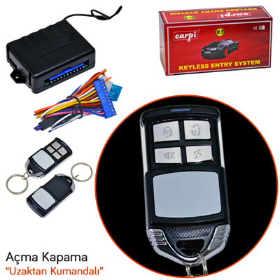 Carpi Açma Kapama 12V Kapaklı Siyah Kumandalı 4 Tuşlu Sinyal Çıkışlı BR4602605