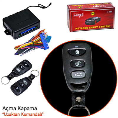 Carpi Açma Kapama 12V Kemerli Siyah Kumandalı 3 Tuşlu Sinyal Çıkışlı BR4602610