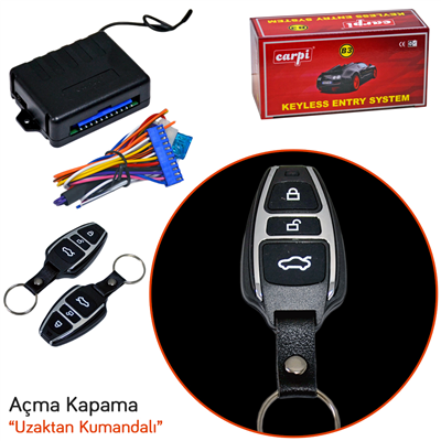 Carpi Açma Kapama 12V Kemerli Siyah-Oval Kumandalı 3 Tuşlu Sinyal Çıkışlı BR4602608