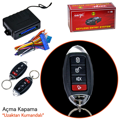 Carpi Açma Kapama 12V Kristal Siyah Kumandalı 4 Tuşlu Sinyal Çıkışlı BR4602613
