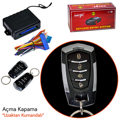 Carpi Açma Kapama 12V Siyah-Krom Kumandalı 4 Tuşlu Sinyal Çıkışlı BR4602607