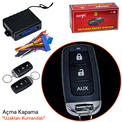 Carpi Açma Kapama 12V Siyah Kumandalı 3 Tuşlu Sinyal Çıkışlı BR4602601
