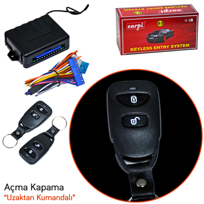 Carpi Açma Kapama 12V Siyah Kumandalı 2 Tuşlu Sinyal Çıkışlı BR4602611