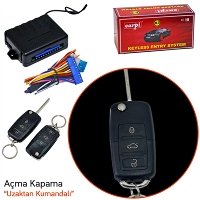 Carpi Açma Kapama 12V Susta Siyah Kumandalı 3 Tuşlu Sinyal Çıkışlı BR4602606
