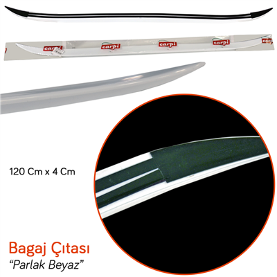 Carpi Bagaj Çıtası Ergonomik Parlak Beyaz Bıyık 120 cm x 4 cm BR2790140