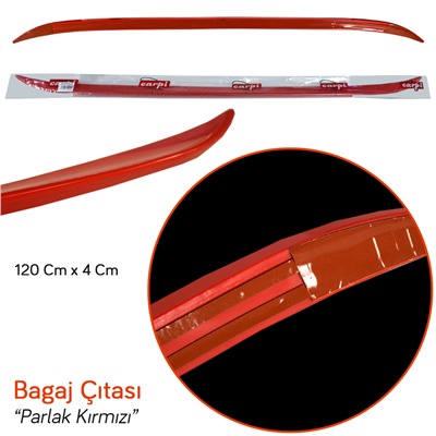 Carpi Bagaj Çıtası Ergonomik Parlak Kırmızı Bıyık 120 cm x 4 cm BR2790145