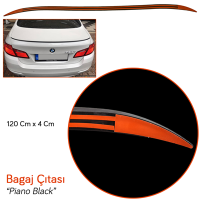 Carpi Bagaj Çıtası Ergonomik Parlak Siyah Bıyık 120 cm x 4 cm BR2790109