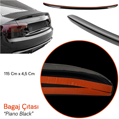 Carpi Bagaj Çıtası Parlak Piano Black 115 cm x 4,5 cm BR2790108