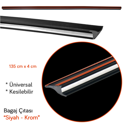 Carpi Bagaj Çıtası Üniversal Siyah-Krom 135 cm x 4 cm BR2790105