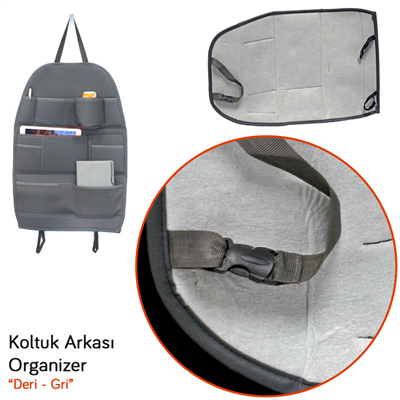 Carpi Koltuk Arkası Organizer Çanta Deri Gri BR5902214