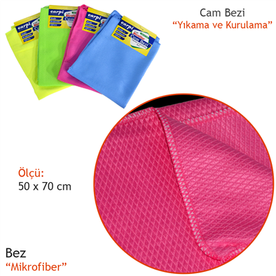 Carpi Mikrofiber Cam Bezi Baklava Desen 50x70 cm Renkli BR2420126