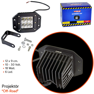 Carub 10-30V Projektör 6 Led SMD 18W 12x9 cm BR3010563