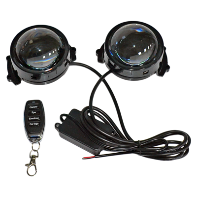 Carub 12-36V Dekoratif Lamba Led Göz+Emoji+Logo 33 Lens Kumandalı 80x95x60 mm BR3010608