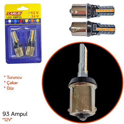 Carub 12V 93 Ampul Çakar-Düz Turuncu BR0403035