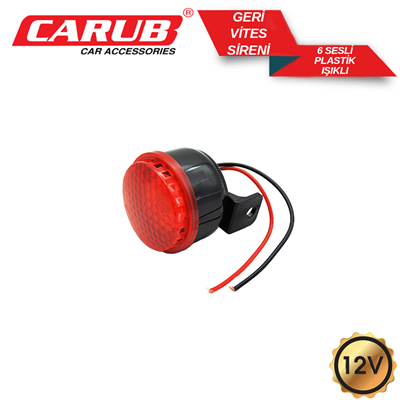 Carub 12V Geri Vites Siren Mini 6 Sesli Plastik Işıklı 5 cm BR2740710