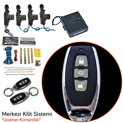 Carub 12V Merkezi Kilit Siyah Krom Kumandalı BR4600466