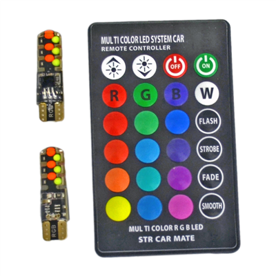 Carub 12V T10 Ampul Çakarlı Kumandalı RGB Yeni Nesil BR0400252