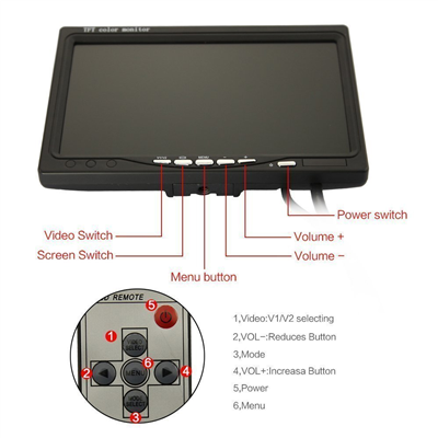 Carub 7 inç Ekran TFT LCD Uzaktan Kumandalı BR0017001