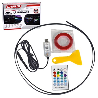 Carub Ambiyans Araç İçi Aydınlatma Wifi Kontrol USB 140 cm Tekli BR4625527