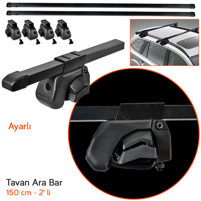 Carub Ara Atkı Ayarlı Siyah 150 cm 2 li BR0761022