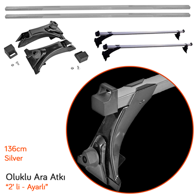 Carub Ara Atkı Oluklu Silver 136x3x2cm 2 li BR0761043
