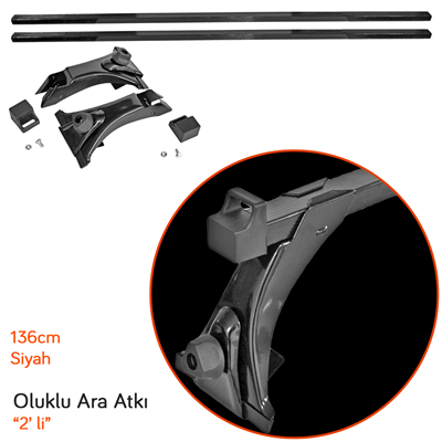 Carub Ara Atkı Oluklu Siyah 136x3x2cm 2 li BR0761036
